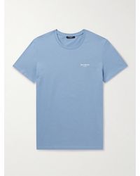 Balmain - Logo-Flocked Cotton-Jersey T-Shirt - Lyst
