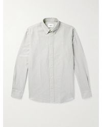 NN07 - Colby 5910 gestreiftes Hemd aus Biobaumwolle mit Button-Down-Kragen und Logostickerei - Lyst