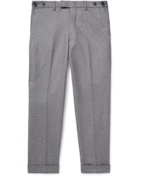 Beams Plus - Ivy Cropped Tapered Brushed Wool-blend Twill Suit Trousers - Lyst