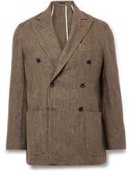 Rubinacci - Unstructured Double-Breasted Linen Suit Jacket - Lyst