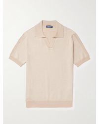 Frescobol Carioca - Rino Birdseye Cotton And Silk-blend Polo Shirt - Lyst