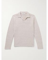 Inis Meáin - Wool And Linen-blend Polo Shirt - Lyst