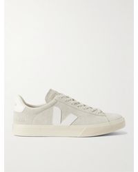 Veja - Campo Leather-trimmed Suede Sneakers - Lyst