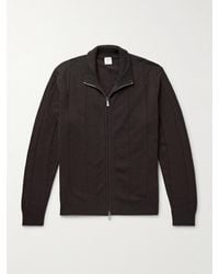 Eleventy - Ribbed Wool Zip-up Cardigan - Lyst