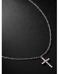 SHAY - Mini 18-Karat Diamond Cross Necklace - Lyst