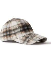 Acne Studios - Distressed Logo-Appliquéd Checked Cotton-Twill Baseball Cap - Lyst