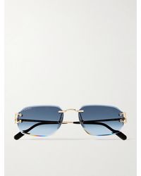 Cartier - Signature C Rimless Rectangular-Frame-Tone Sunglasses - Lyst