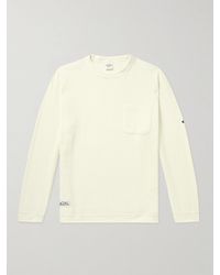 Manastash Snug Thermal Waffle-knit Cotton-blend Jersey T-shirt - White