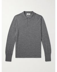 Officine Generale - Brutus Slim-fit Knitted Wool Polo Shirt - Lyst