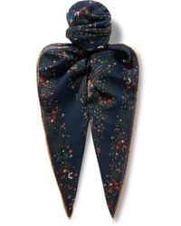 Drake's - Birds Of Paradise Printed Wool And Silk-blend Scarf - Lyst