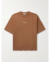 Acne Studios - Extorr Logo-flocked Garment-dyed Cotton-jersey T-shirt - Lyst