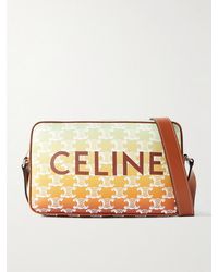 Celine - Triomphe Leather-Trimmed Logo-Print Coated-Canvas Messenger Bag - Lyst