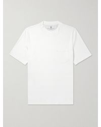 Brunello Cucinelli - T-shirt in jersey di misto lino e cotone - Lyst