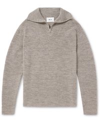 NN07 - Carl 6336 Half-zip Ribbed Wool Sweater - Lyst