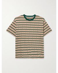 Bode - Scottie Striped Cotton-jacquard T-shirt - Lyst
