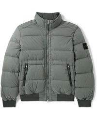 Stone Island - Logo-Appliquéd Quilted Shell Down Bomber Jacket - Lyst