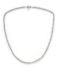 Mikia - Sterling Silver Hematite Beaded Necklace - Lyst