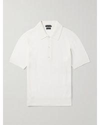 Tom Ford - Slim-fit Waffle-knit Wool Polo Shirt - Lyst