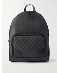 Gucci - GG Rucksack aus beschichtetem Canvas mit Logomuster und Lederbesatz - Lyst