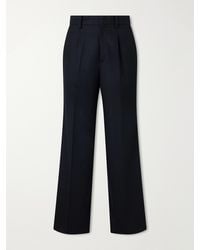 Ssstein - Straight-Leg Pleated Wool-Blend Flannel Trousers - Lyst