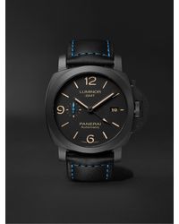 Panerai - Luminor 1950 3 Days Gmt Automatic 44mm Ceramic And Leather Watch - Lyst