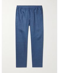 Loro Piana Straight-leg Linen Trousers - Blue