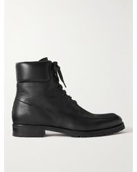 Manolo Blahnik Dolomite Full-grain Leather Lace-up Boots - Black