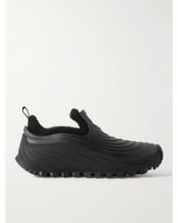 Moncler - Aqua Fleece-Lined Rubber Slip-On Sneakers - Lyst