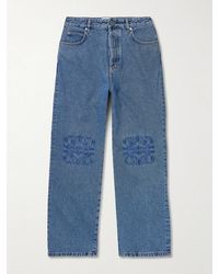 Loewe - Anagram Wide-Leg Logo-Embroidered Jeans - Lyst