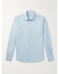 Aspesi - Sedici Slim-fit Cutaway-collar Linen Shirt - Lyst