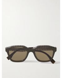 Fendi - Sonnenbrille mit D-Rahmen aus Azetat und Logoprint - Lyst