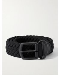 Anderson's - 3.5Cm Leather-Trimmed Woven Elastic Belt - Lyst