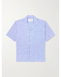 Corridor NYC - Camp-Collar Striped Linen And Cotton-Blend Shirt - Lyst