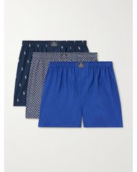 Polo Ralph Lauren - Three-pack Printed Cotton Boxer Shorts - Lyst