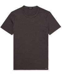 Tom Ford - Logo-appliquéd Stretch-cotton Jersey T-shirt - Lyst