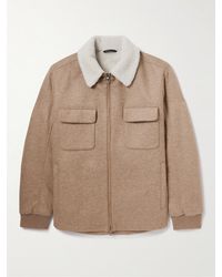Loro Piana - Suede-trimmed Shearling-lined Cashmere-blend Shirt Jacket - Lyst