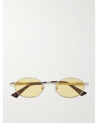 Bottega Veneta - Stretch Panthos Oval-Frame-Tone Sunglasses - Lyst