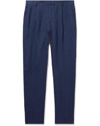 Sunspel - Straight-leg Pleated Linen Suit Trousers - Lyst