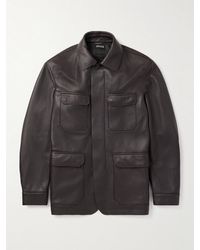 ZEGNA - Padded Full-grain Leather Field Jacket - Lyst