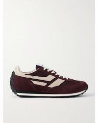 Tom Ford - Mesh And Leather-Trimmed Suede Sneakers - Lyst