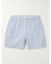 Anderson & Sheppard - Straight-Leg Striped Seersucker Swim Shorts - Lyst