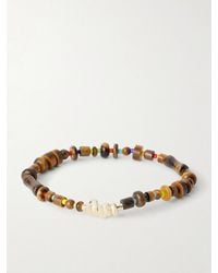 Luis Morais - 14-Karat Tiger Eye Beaded Bracelet - Lyst
