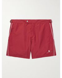 Brunello Cucinelli - Straight-Leg Mid-Length Logo-Print Swim Shorts - Lyst