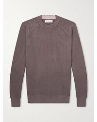 Brunello Cucinelli - Ribbed Cotton Sweater - Lyst