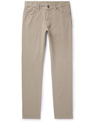 Zegna - Slim-fit Cotton-blend Twill Trousers - Lyst