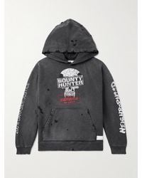 Neighborhood - Bounty Hunter Savage Distressed Printed Cotton-jersey Hoodie - Lyst