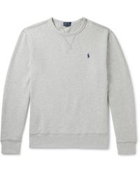 Polo Ralph Lauren - Melangé Fleece-back Cotton-blend Jersey Sweatshirt - Lyst