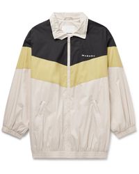 Isabel Marant - Brad Oversized Logo-embroidered Colour-block Cotton-blend Shell Track Jacket - Lyst