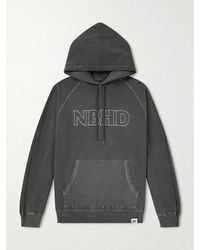Neighborhood - Logo-embroidered Pigment-dyed Cotton-jersey Hoodie - Lyst