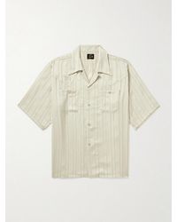 Needles - Camp-Collar Logo-Embroidered Striped Georgette Western Shirt - Lyst
